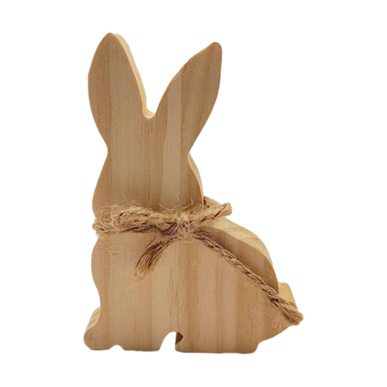 4 Pieces Easter Wooden Bunny Easter Wood Rabbit Ornament for Easter