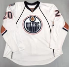 EDMONTON OILERS CARL CORAZZINI GAME WORN USED HOCKEY JERSEY 2008-2009 NHL