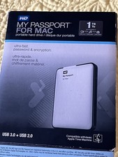 WD 1TB Nero My Passport per Mac Disco rigido esterno portatile USB 3.0