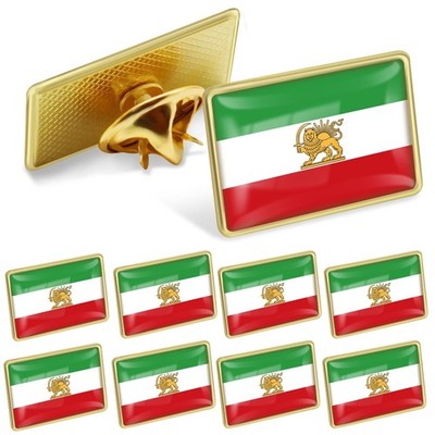 2/Pack Old Iran Persia Flag Lapel pins Bulk Metal Persian Iranian Lion Sun an...
