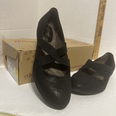 Eurosoft by Sofft SHARY Womens BLACK  Loafer Flats Shoes With Straps NIB