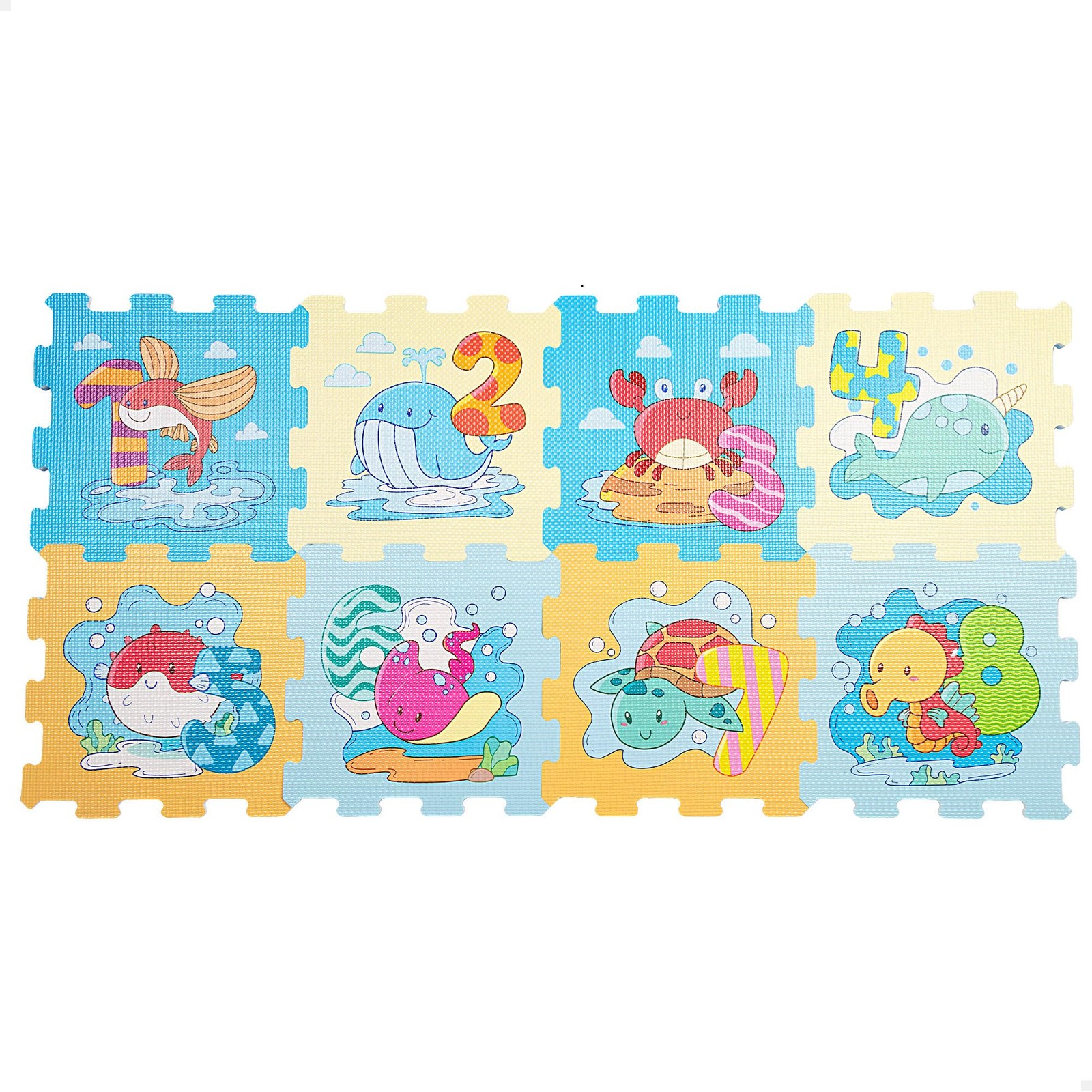 Colorbaby CBaby   Puzzle Mat Babies Animals and Numbers 8 Pieces Foam, 47157
