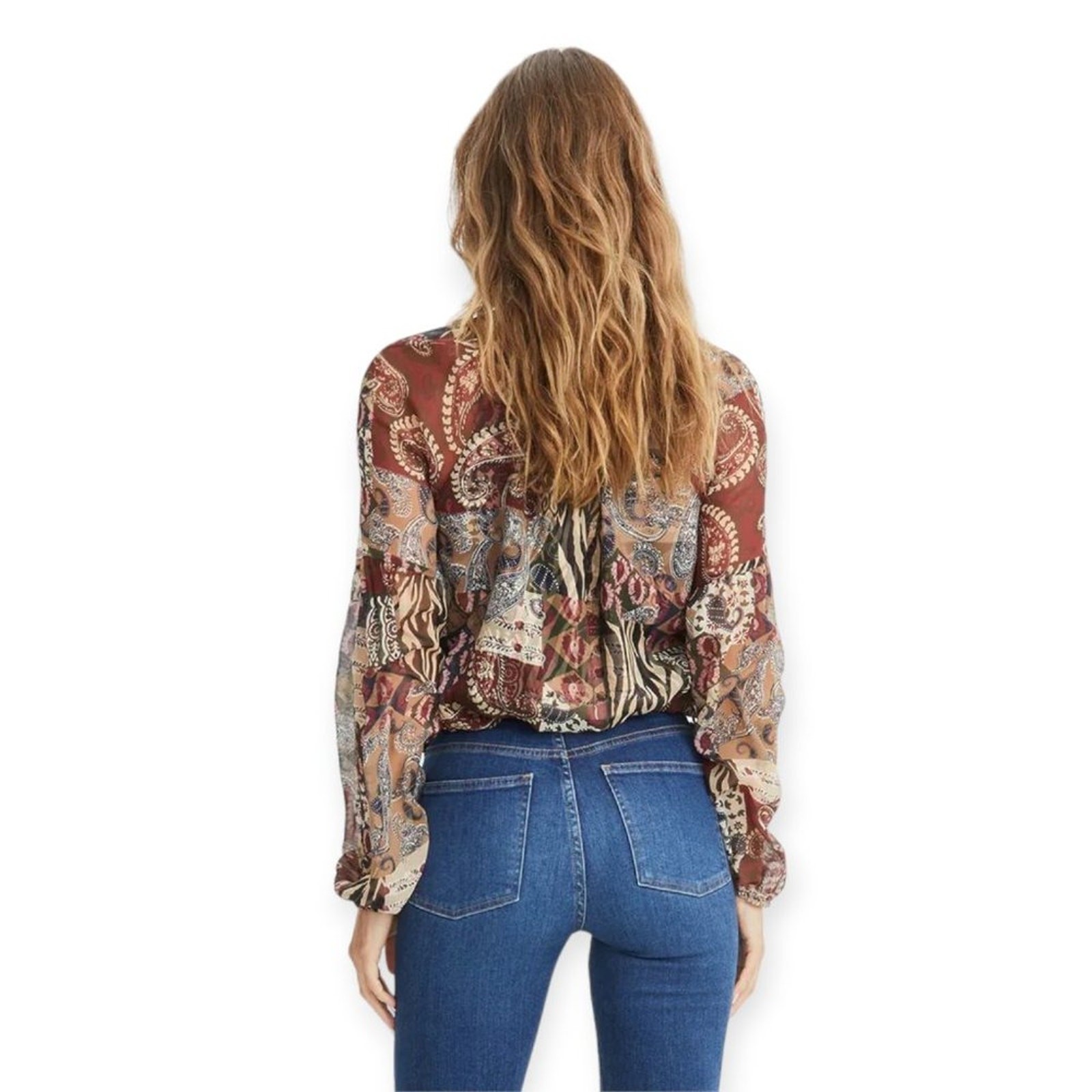 Veronica Beard Jayce Blouse Silk Patchwork Print … - image 2