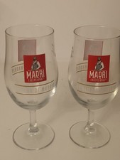 Madri Glass X2 stemmed  pint glass brand new mancave/bar