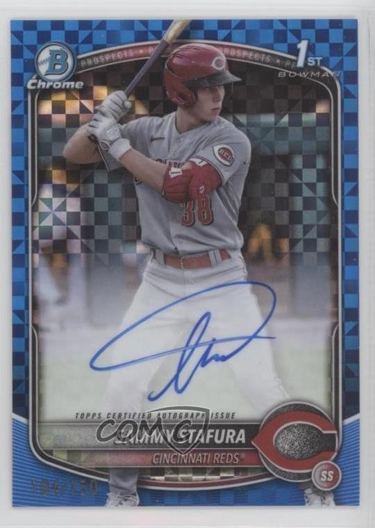 2025 Bowman Chrome Prospect Auto Blue X-Fractor /150 Sammy Stafura #CPA-SS Auto