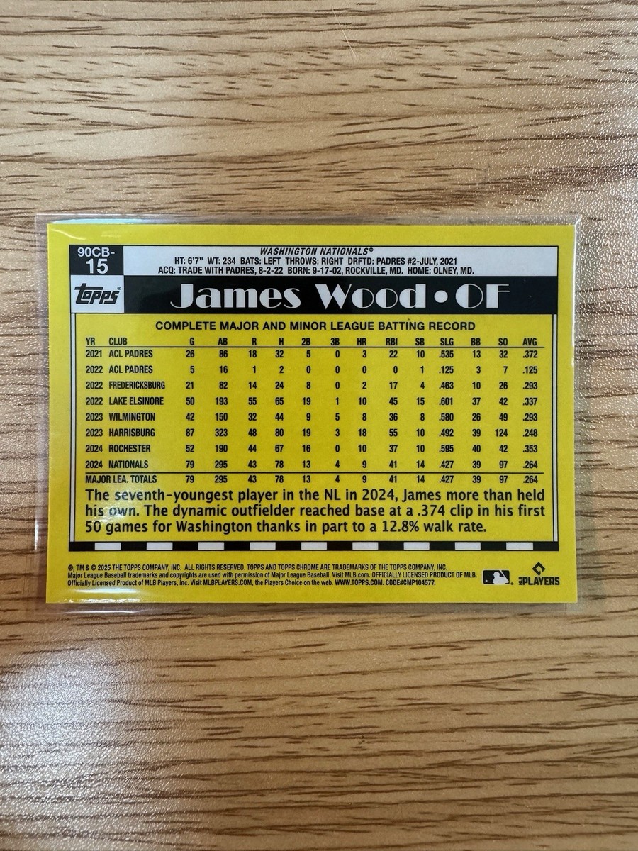 2025 Topps Chrome 35th Anniversary James Wood Rookie Card RC #90CB
