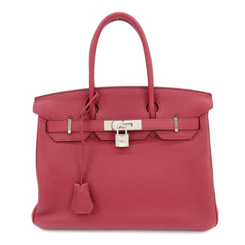 HERMES Birkin 30 Taurillon Clemence Hand Bag Rose Wood Authentic Used F/S