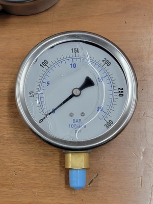 #ad PIC GAUGES 201L 404H Pressure GaugeLiquid4 In.300 psi 20TV52 $42.99