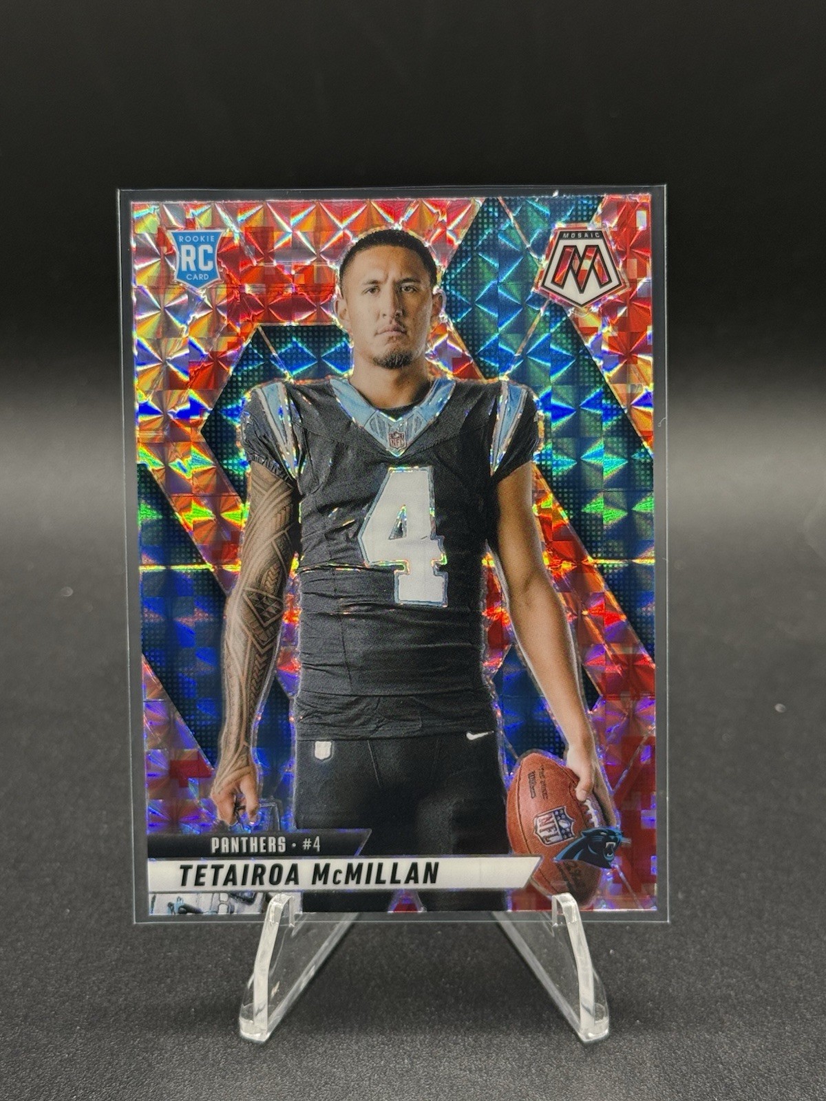 2025 Panini Mosaic NFL - Variation Tetairoa McMillan #274 Mosaic Camo Red RC