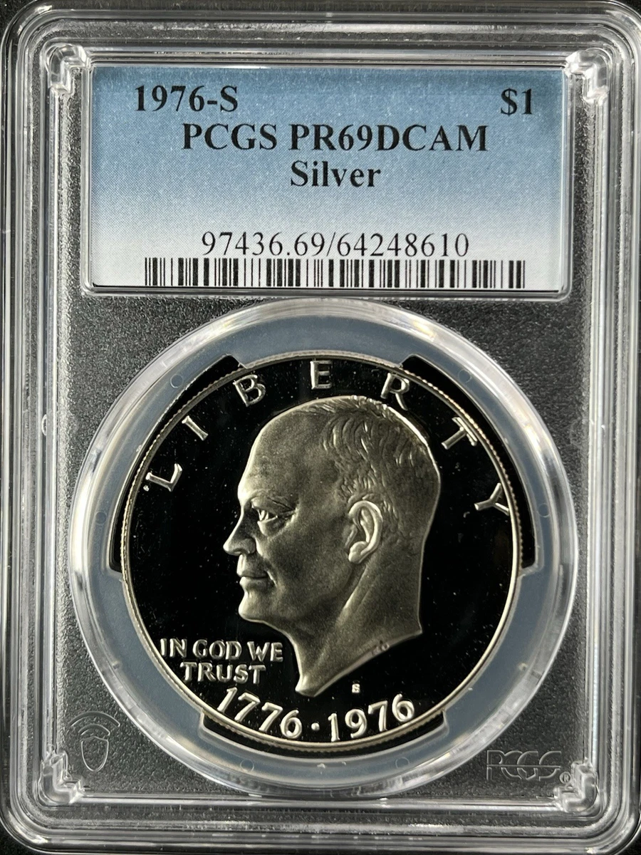Silver MS 65 Graded 1976 Eisenhower Dollars (1971-1978) for sale