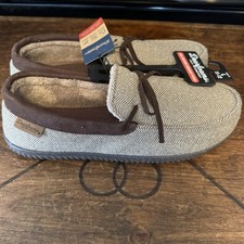 Dearfoams Tan Indoor / Outdoor Comfort DF Moc Slippers Shoes Men's Large 11-12