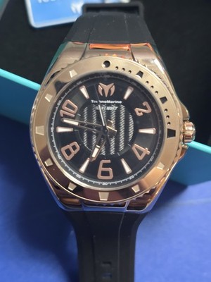   New Technomarine Lusso Mare Unisex Watch -44mm Rose Gold Case- Black Dial  