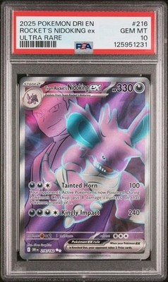 ROCKET'S NIDOKING EX #216 PSA 10 2025 POKEMON DRI EN-DESTINED