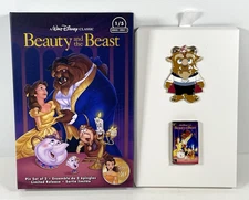 Disney Parks Beauty and the Beast VHS Pin Set of 2 - Limited Release