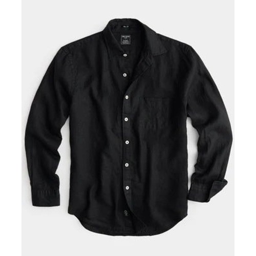 Todd Snyder x Baird Mcnutt Irish linen button down shirt black men's size large
