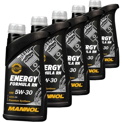 5x 1L MANNOL 7706 ENERGY FORMULA RN 5W30 passend für RN0720 MB266.51 ACEA C4