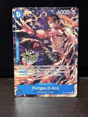 #ad #ad Portgas.D.Ace OP07 053 3rd Anniversary 3 Brothers Pack Promo Near Mint NM $11.67