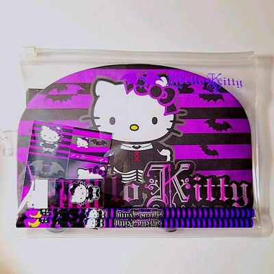 Vintage Hello Kitty Sanrio Stationary Set In Clear Pouch Gothic Punk