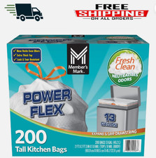 Member's Mark Power Flex 13-Gallon Tall Kitchen Trash Bags, Fresh Scent, 200 ct.