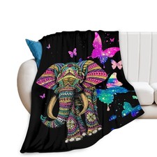 Elephant Throw Blanket Fuzzy Soft Cozy Fleece Flannel Bed Sofa Decor Gift