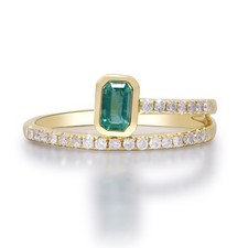 Gelber Gold Smaragd Und Diamant Ring