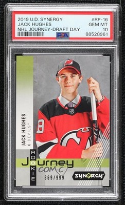 2019 Synergy Rookie Journey Draft Day 369/999 Jack Hughes PSA 10 GEM MT RC l3a