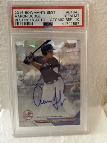 Bowman's Best Aaron Judge Best of 2016 Auto Atomic Refractor Yankees /25 PSA 10