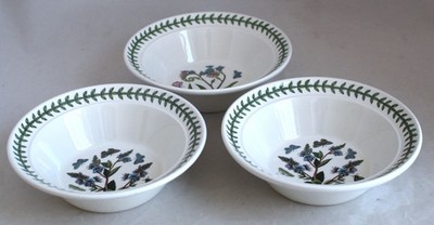 3 Portmeirion Botanic Garden Rimmed Cereal Bowls