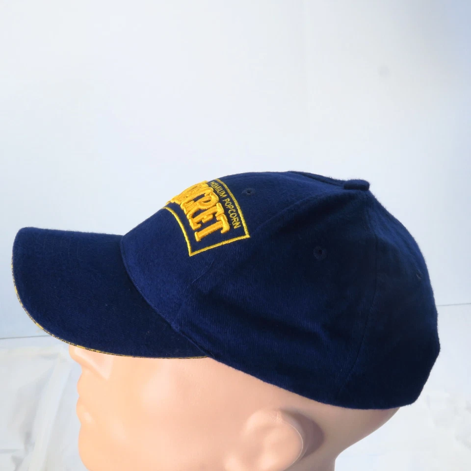 Vintage Pop Secret Blue Gold Strapback Hat Microwave Popcorn Movies Party - Image 3 of 4