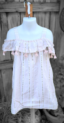 Girls LULURAIN SZ 6X  Sleeveless off shoulder Sweet Dress NWOT
