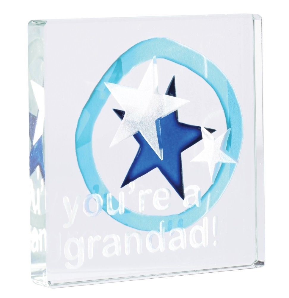 Gift For Grandad Miniature Glass Token Granfather Keepsake Newborn Gift Spacform