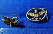 Two Vintage American Eagle Belt Buckles
