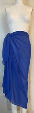 Women's New Blue Chiffon Cover Up Sheer Sarong Wrap Skirt Beachwear Cruisewear