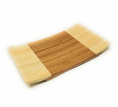 ASIAN HOME Sashimi Sushi Bamboo Curve Serving Geta Plate - Japanese Style...