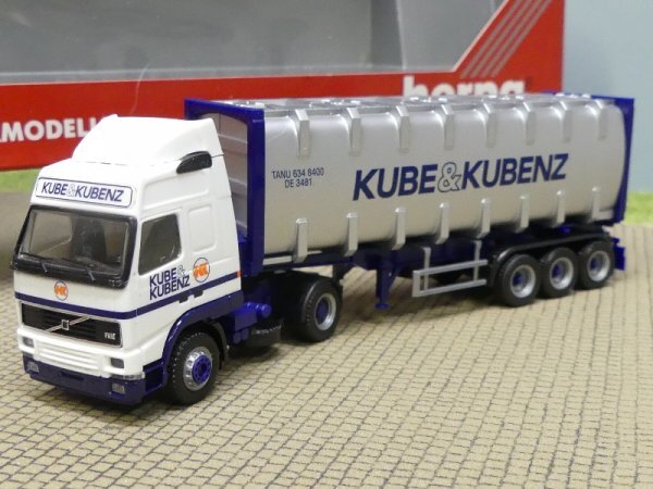 1/87 Herpa Volvo FH16 Kube & Kubenz 30ft Tankcontainer-Sattelzug