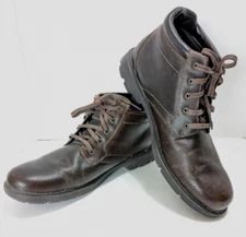Rockport XCS Waterproof Boots Mens Size 10.5 Hydro Shield Brown Leather Mid Top