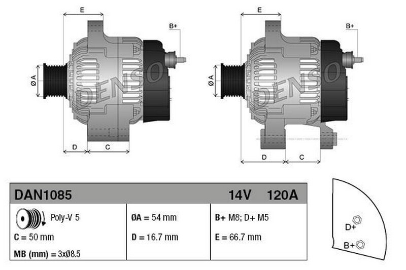 Alternatore PER Alfa Romeo Mito 1.4 MultiAir 77 KW 105 CV