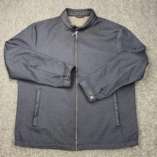 Giovane G Jacket Mens Extra Large Blue Grey Textured Band Collar Full Zip