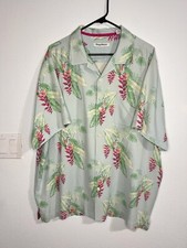 Tommy Bahama Coastal Cascade Camp Shirt 100 Silk Button Size XL