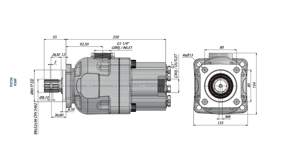 Axialkolbenpumpe 80Liter Hydraulikpumpe Meiler Kipperpumpe für Hakenlift Kran - Bild 2 von 3