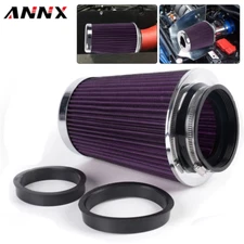Purple High Flow Cold Air Intake Air Filter Replacement 3",3.5",4"Inlet, 9" Tall