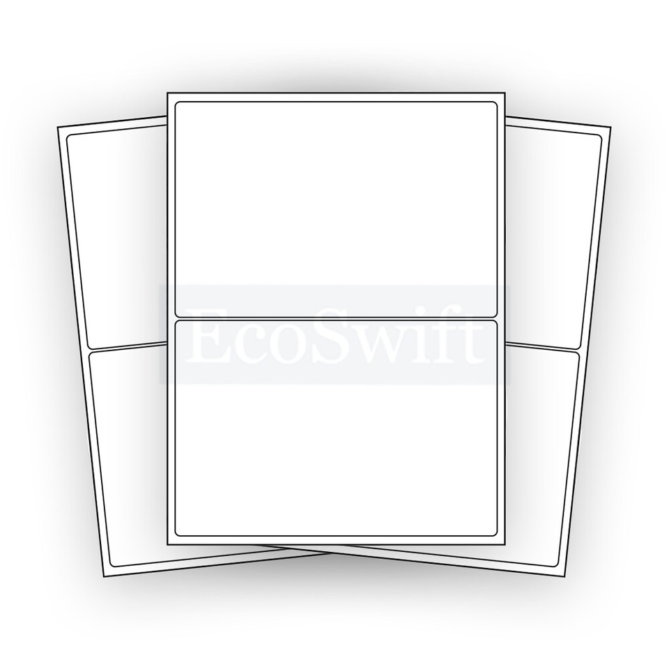 20 Half-Sheet Shipping Labels 8.5x5.5 - Self Adhesive Mailing Labels For EBay USPS