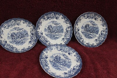 Johnson Bros. Ironstone Hunting Country Coaching Scenes Saucers | eBay