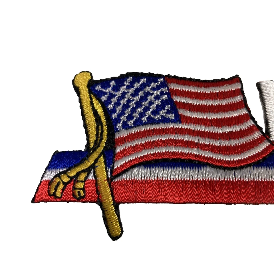 Vintage USA Patch Flag Patriotic Iron On Cloth Red White Blue Sewing Crafts 4.5" - Image 3 of 4