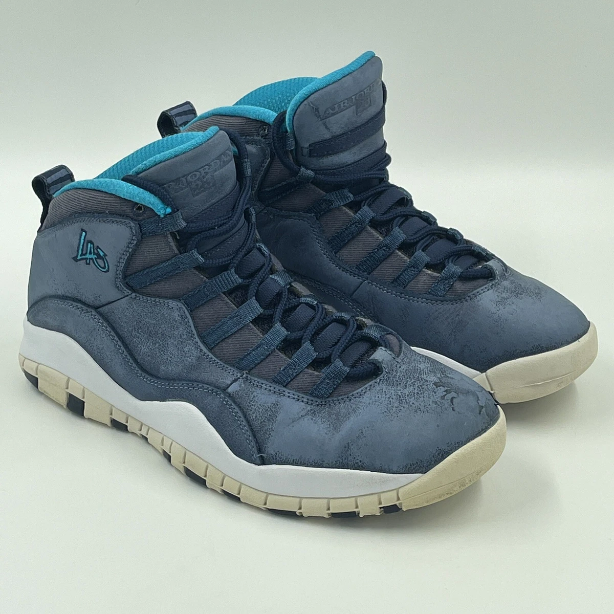 Nike Air Jordan 10 Retro Los Angeles Basketball Shoes 310805 404 Men s Size 9