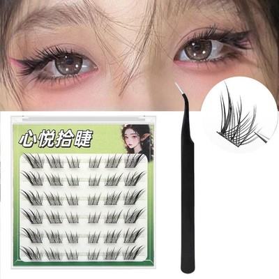 Glue-free Cluster Lashes Extensions Self-adhesive False Eyelashes Natural S Y6F4
