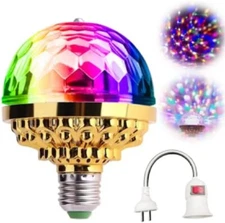 2× New Year Disco Party Colorful Rotating Magic Ball Lights w/ Lamp Holder USA