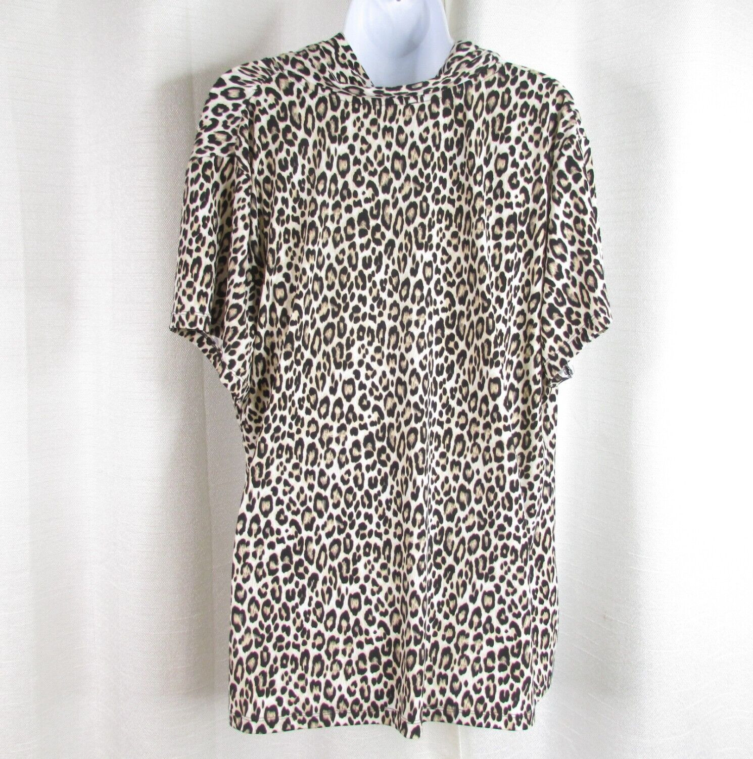 Philosophy Woman Plus Size 2X Surplice Faux Wrap Top Leopard Print