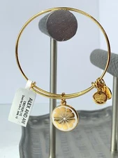 New Alex and Ani Zest For Life Gold Tone Expandable Bangle Bracelet $38
