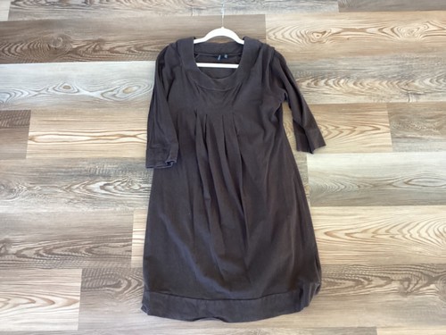 Madison Women's Dress Size L Brown 3/4 Sleeve Shift Dress - Picture 4 of 7